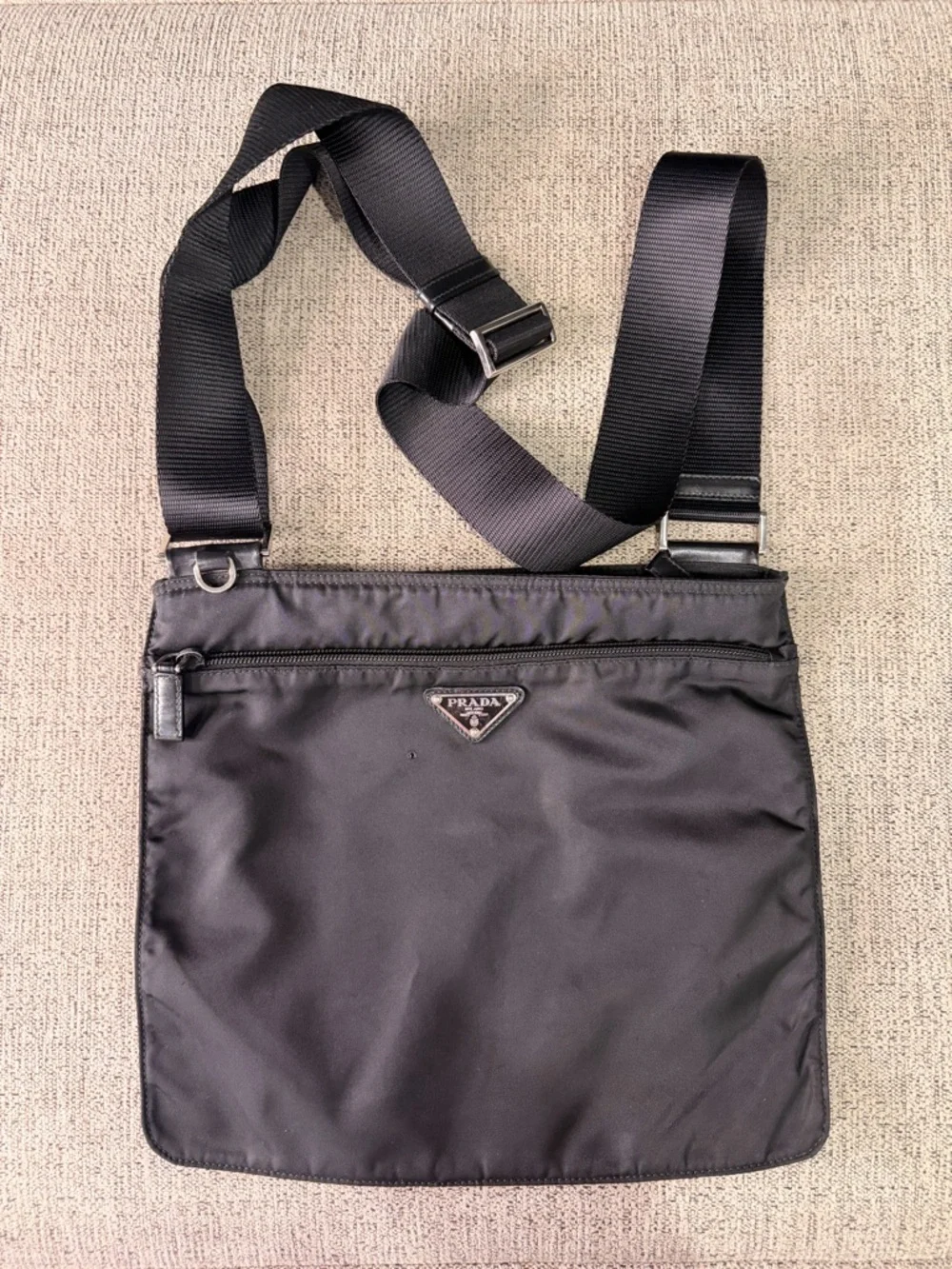 Prada Vintage Black Nylon Crossbody Bag